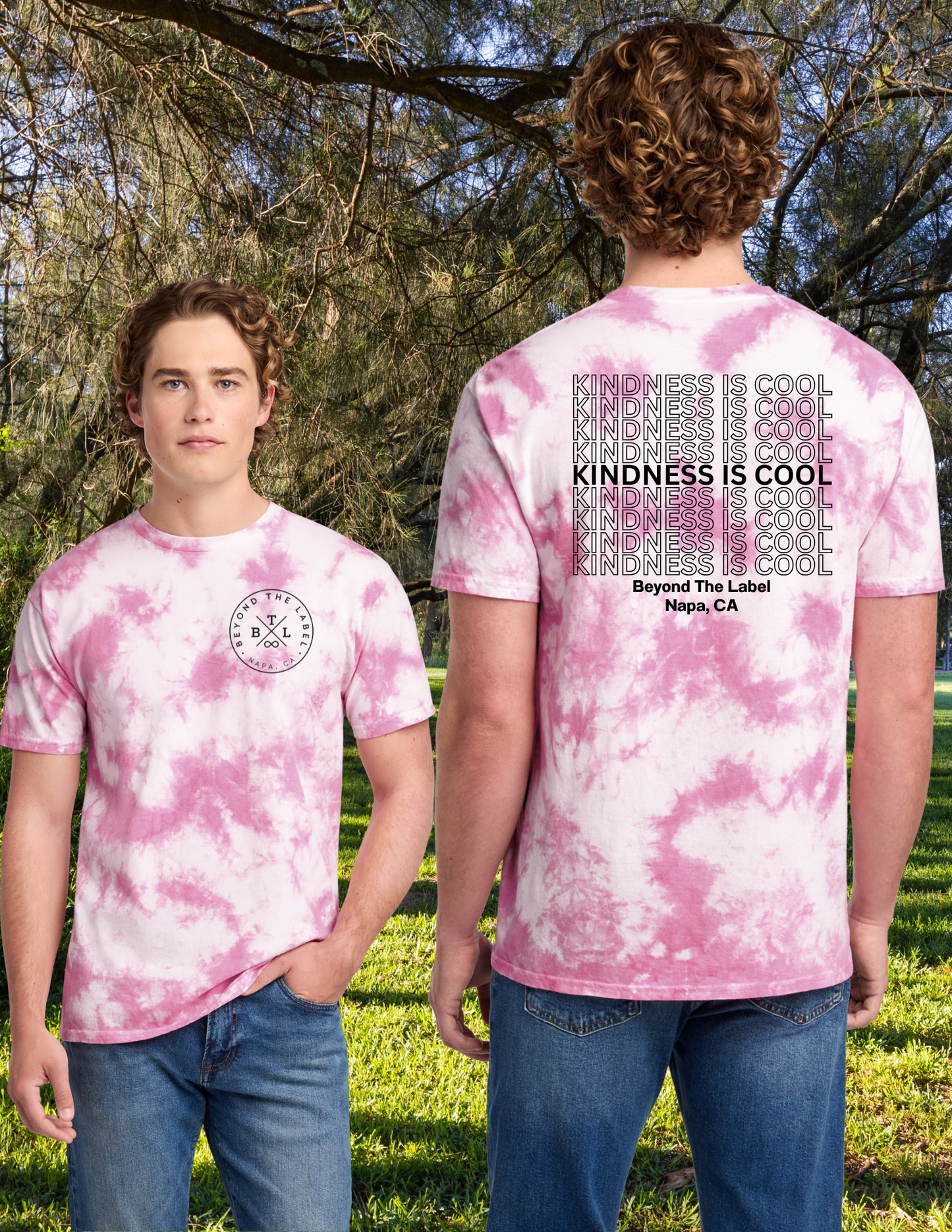 Kindness Is Cool Pink Tie Dye Adult Tee
