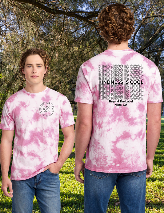 Kindness Is Cool Pink Tie Dye Adult Tee