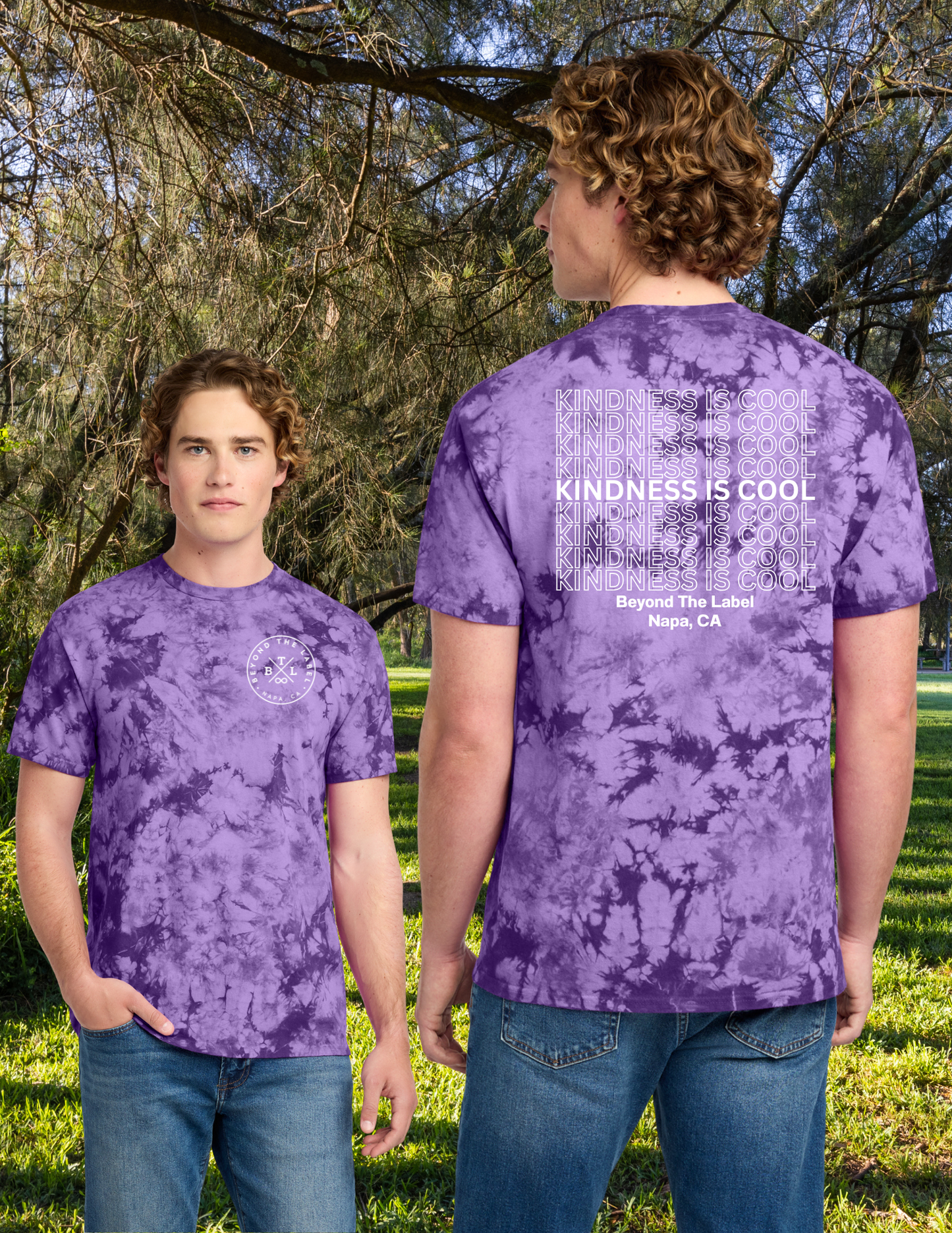 Kindness Is Cool Purple Tie Dye Adult Tee