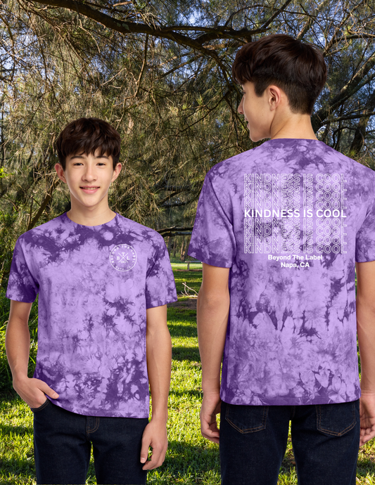 Kindness Is Cool Purple Tie Dye Youth Tee