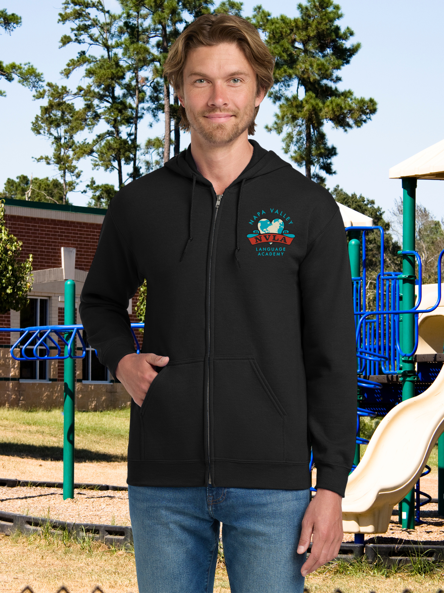 NVLA "El Delfin" Unisex Zip Up Hoodie (Front Only)