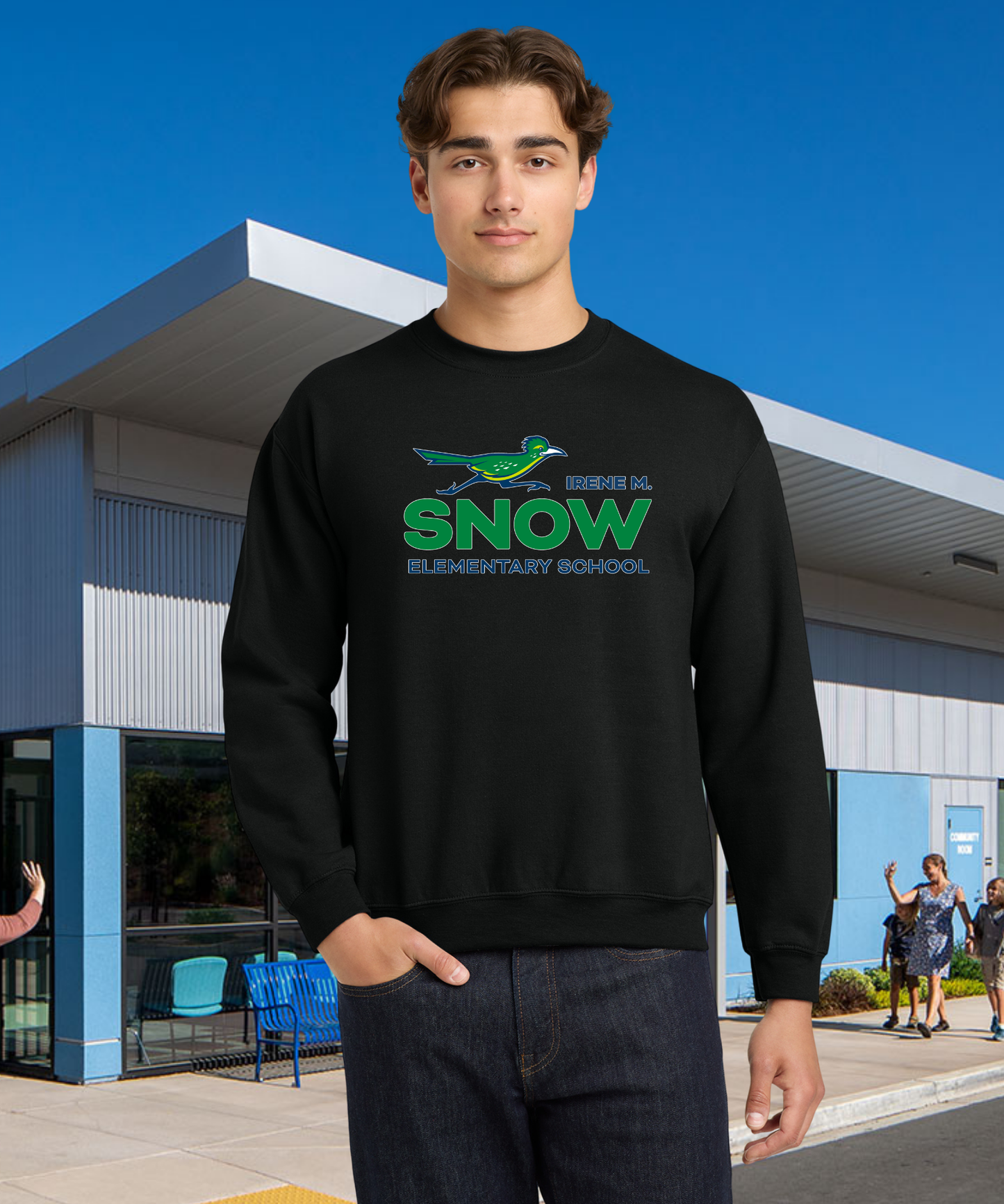 Snow Full Color Adult Crewneck Pullover