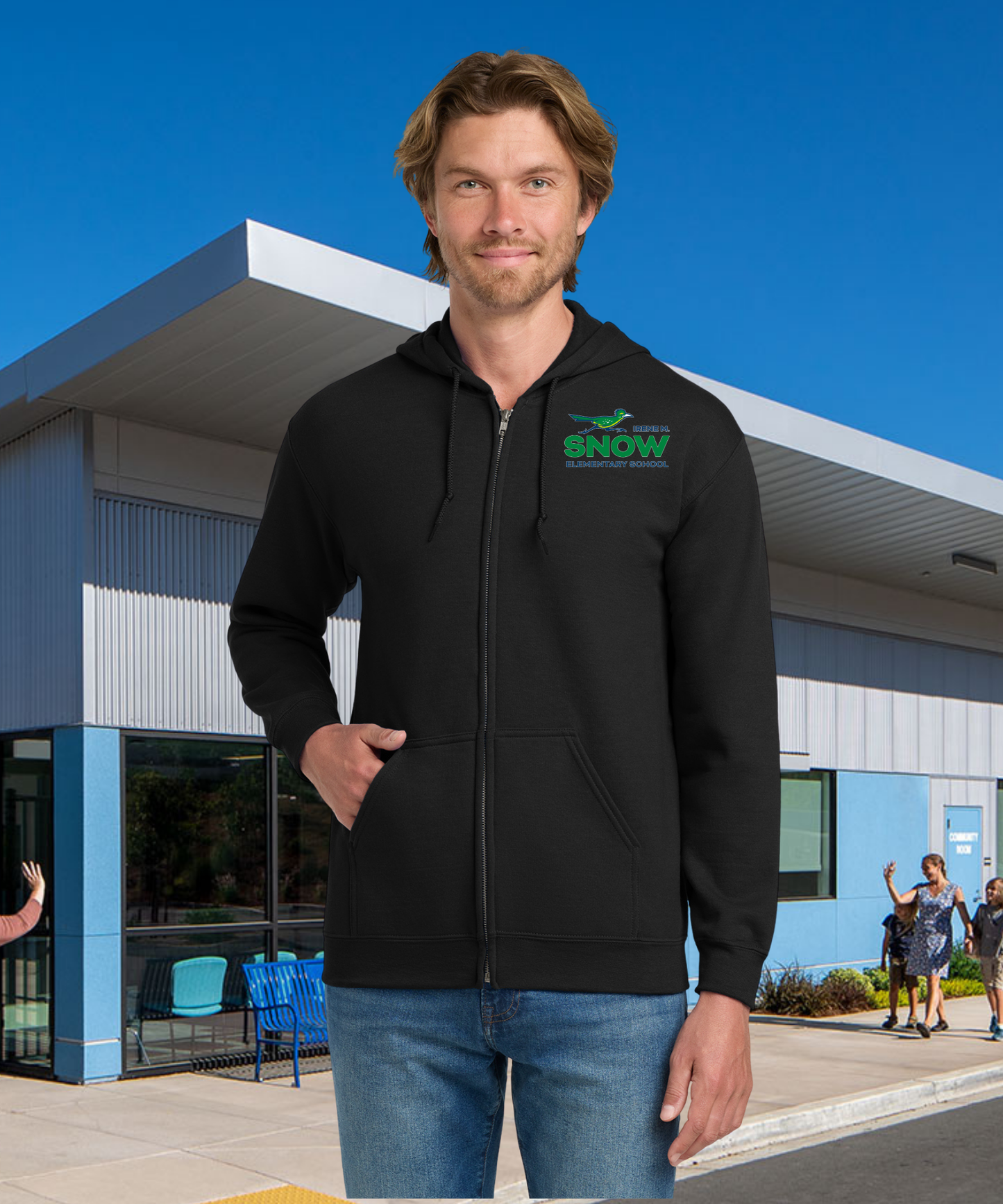 Snow Full Color Zip Up Hoodie