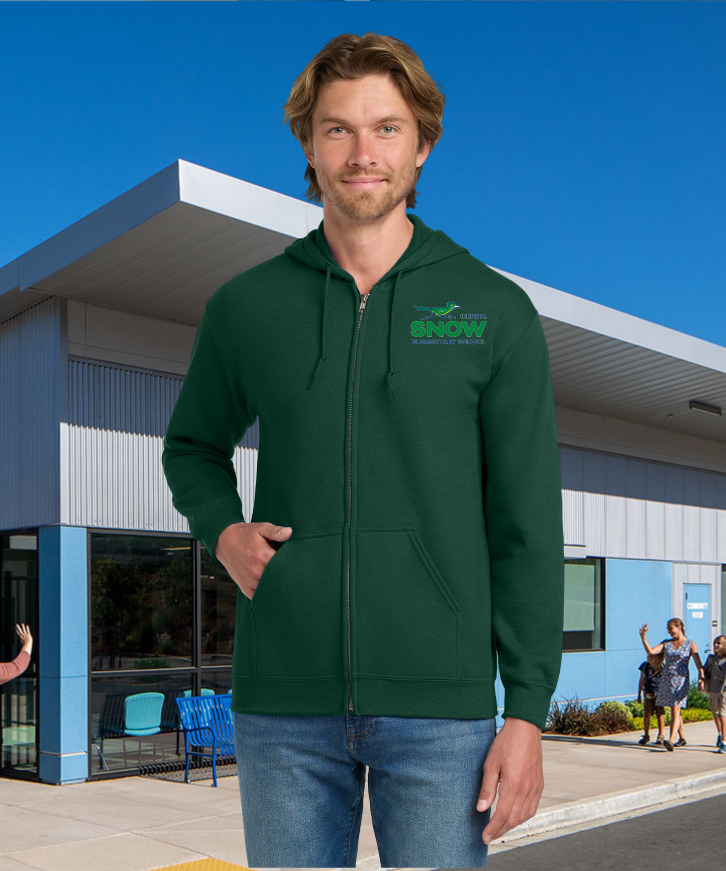 Snow Full Color Zip Up Hoodie