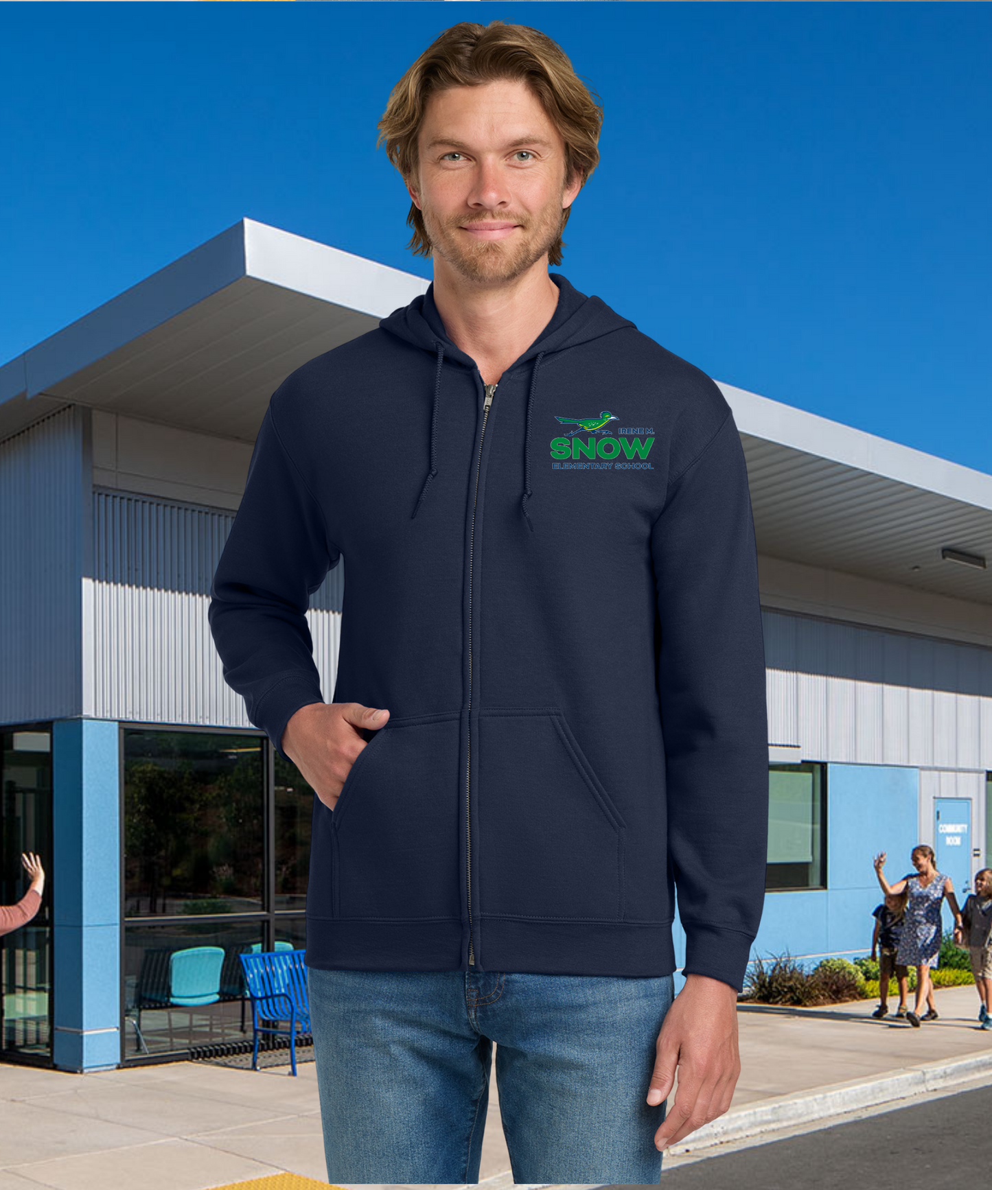 Snow Full Color Zip Up Hoodie