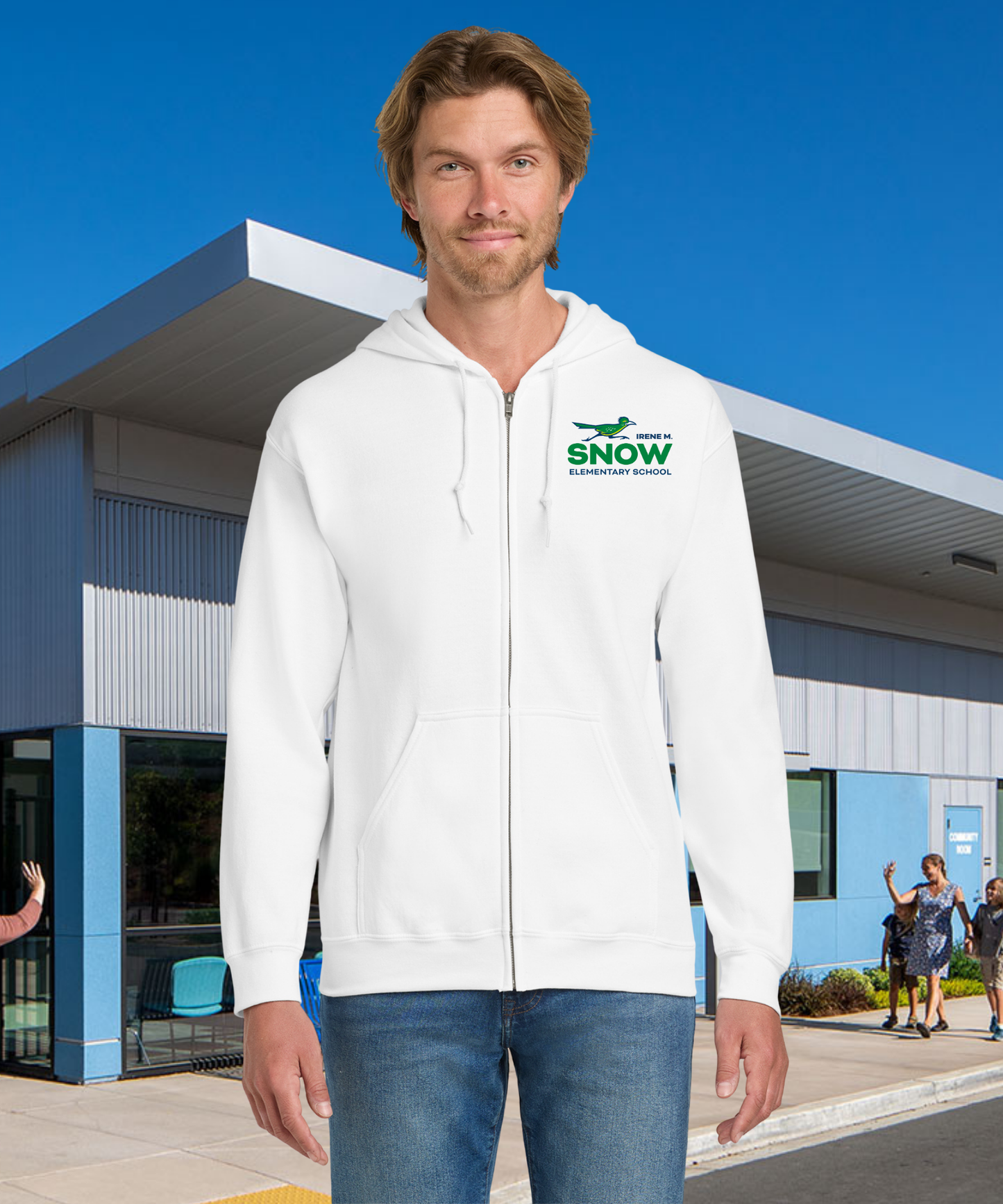 Snow Full Color Zip Up Hoodie