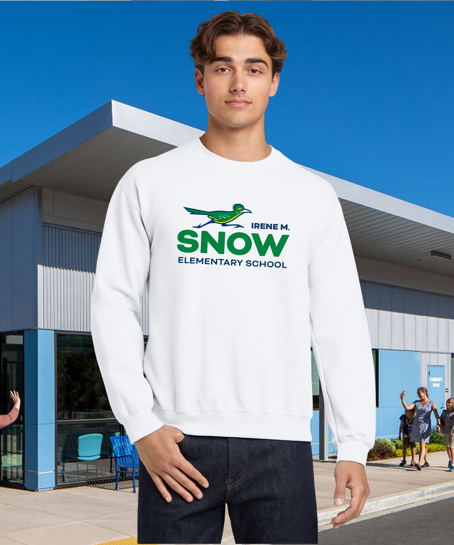 Snow Full Color Adult Crewneck Pullover
