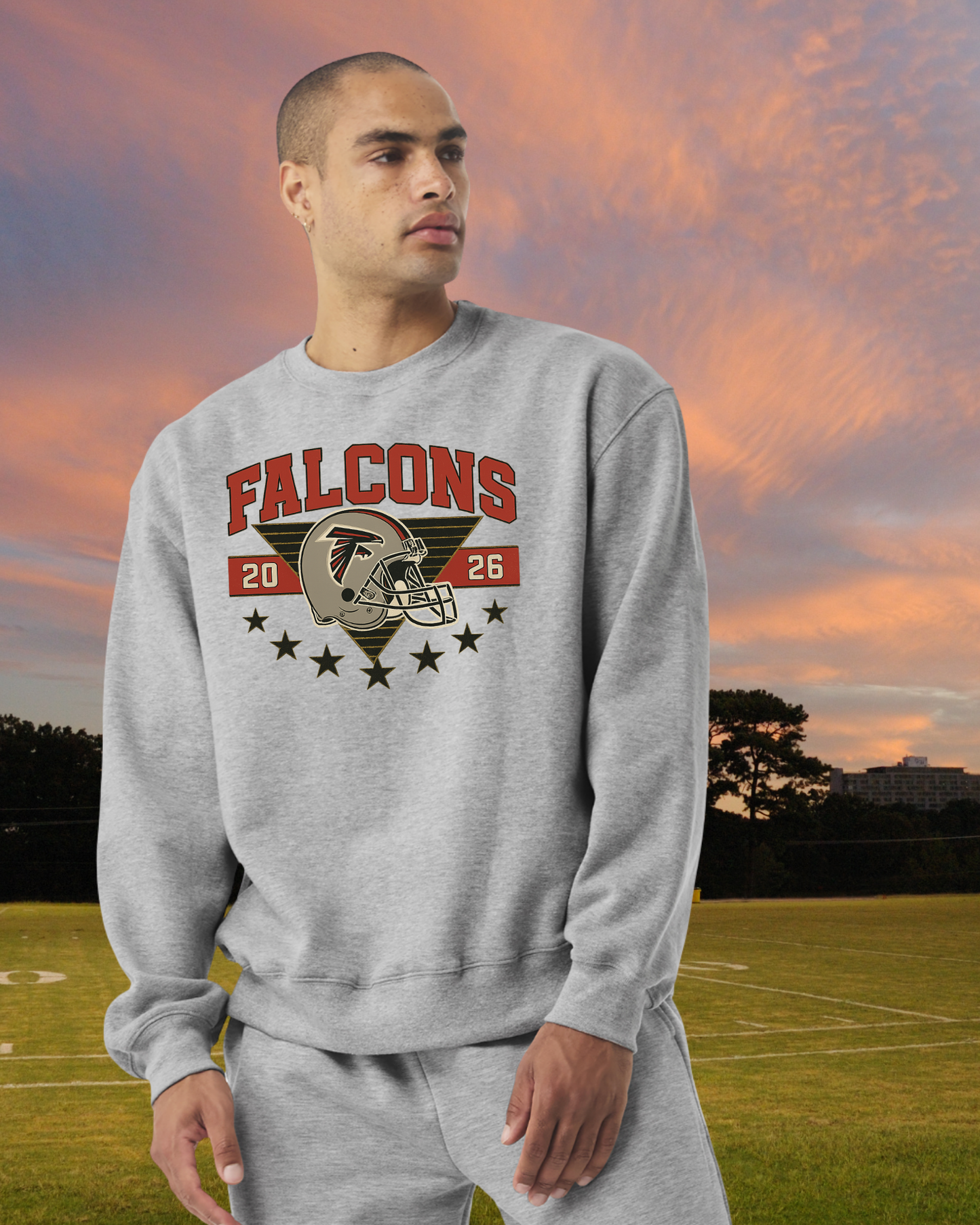 Fairfield Falcons Stars Crewneck Pullover