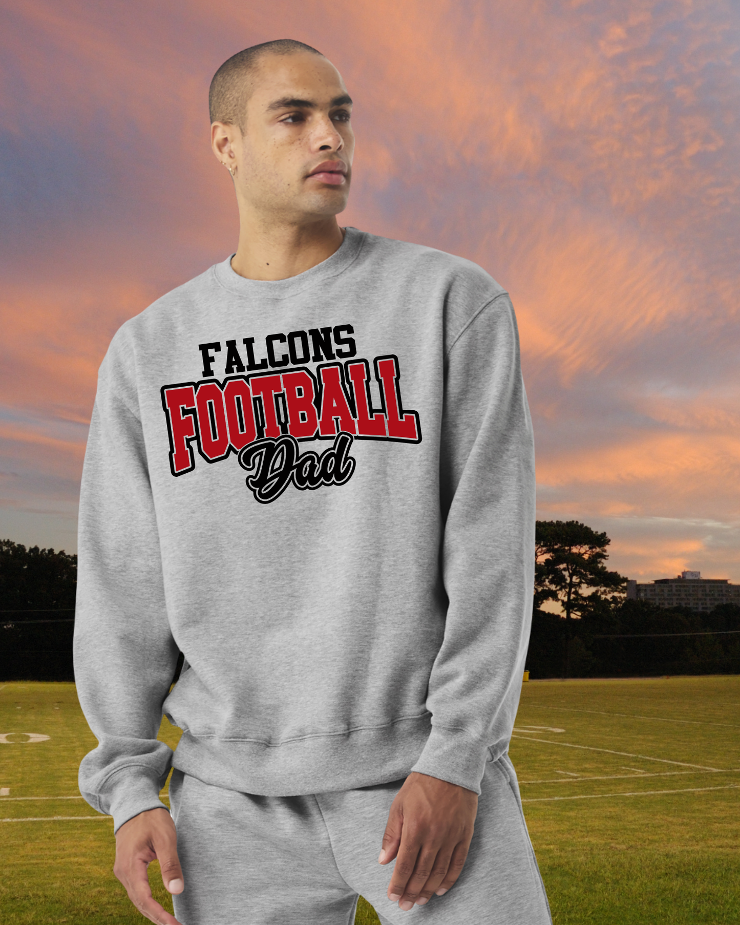 Fairfield Falcons Football Dad Crewneck Pullover