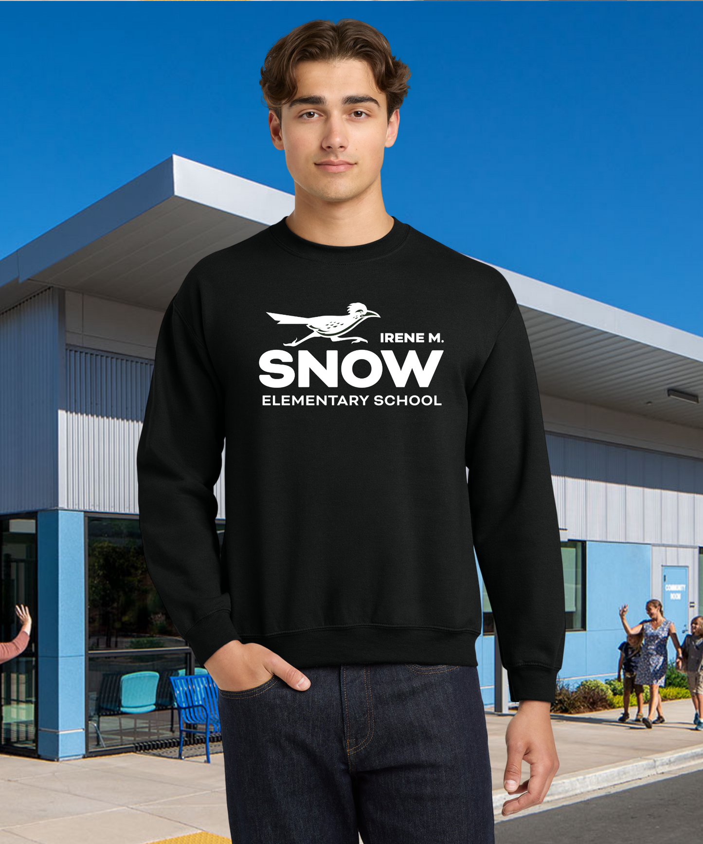 Snow Single Color Adult Crewneck Pullover