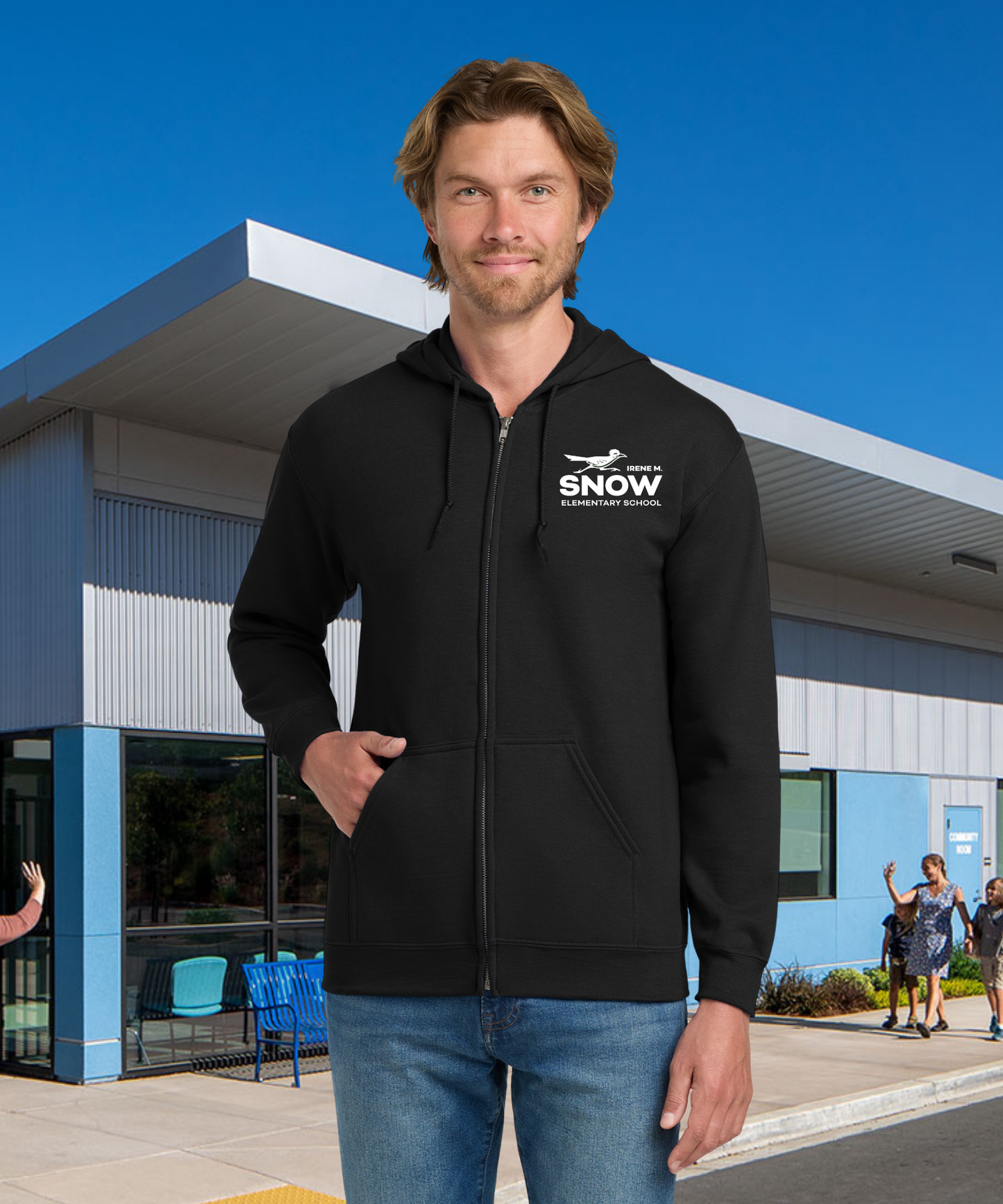 Snow Single Color Zip Up Hoodie