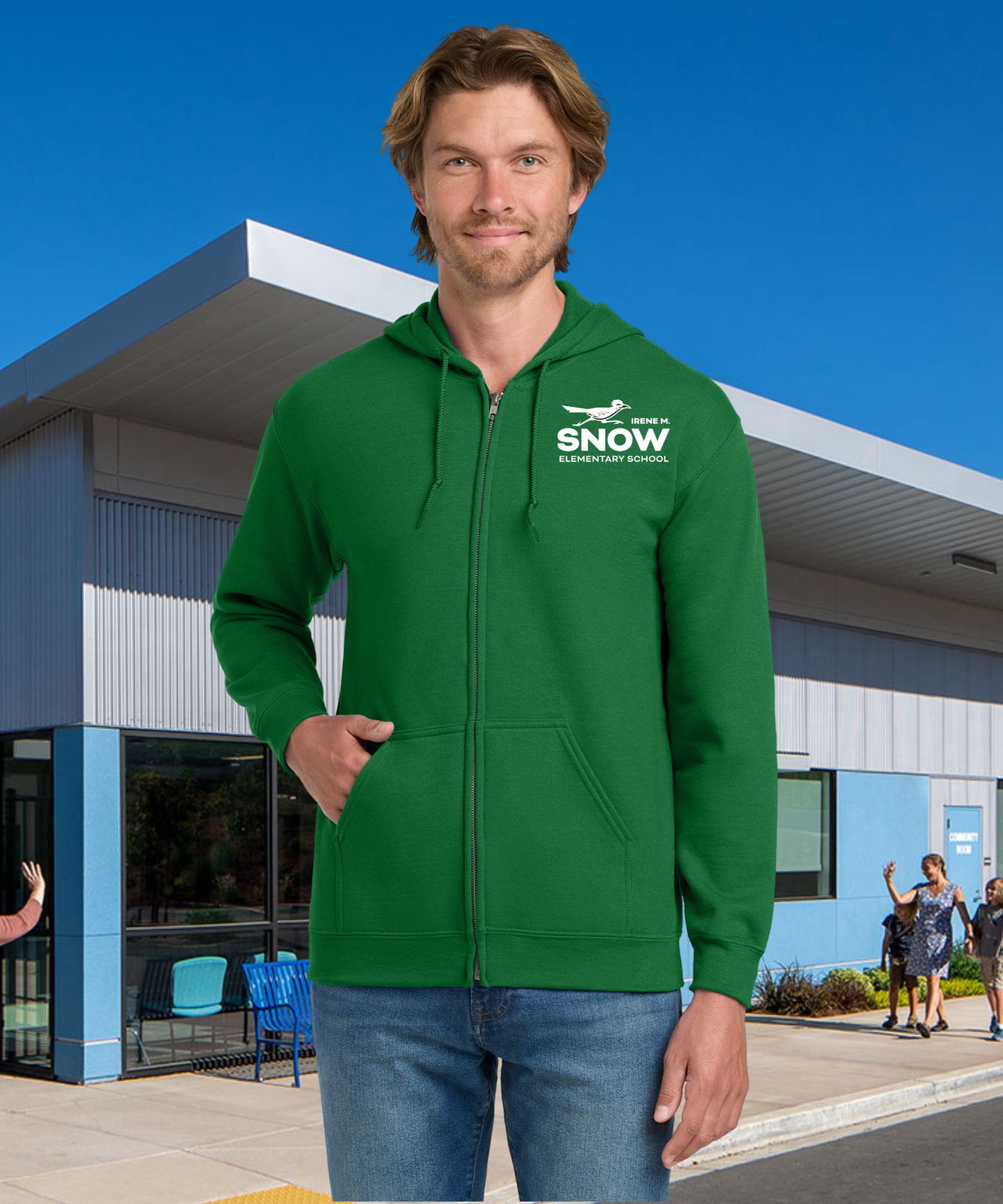 Snow Single Color Zip Up Hoodie