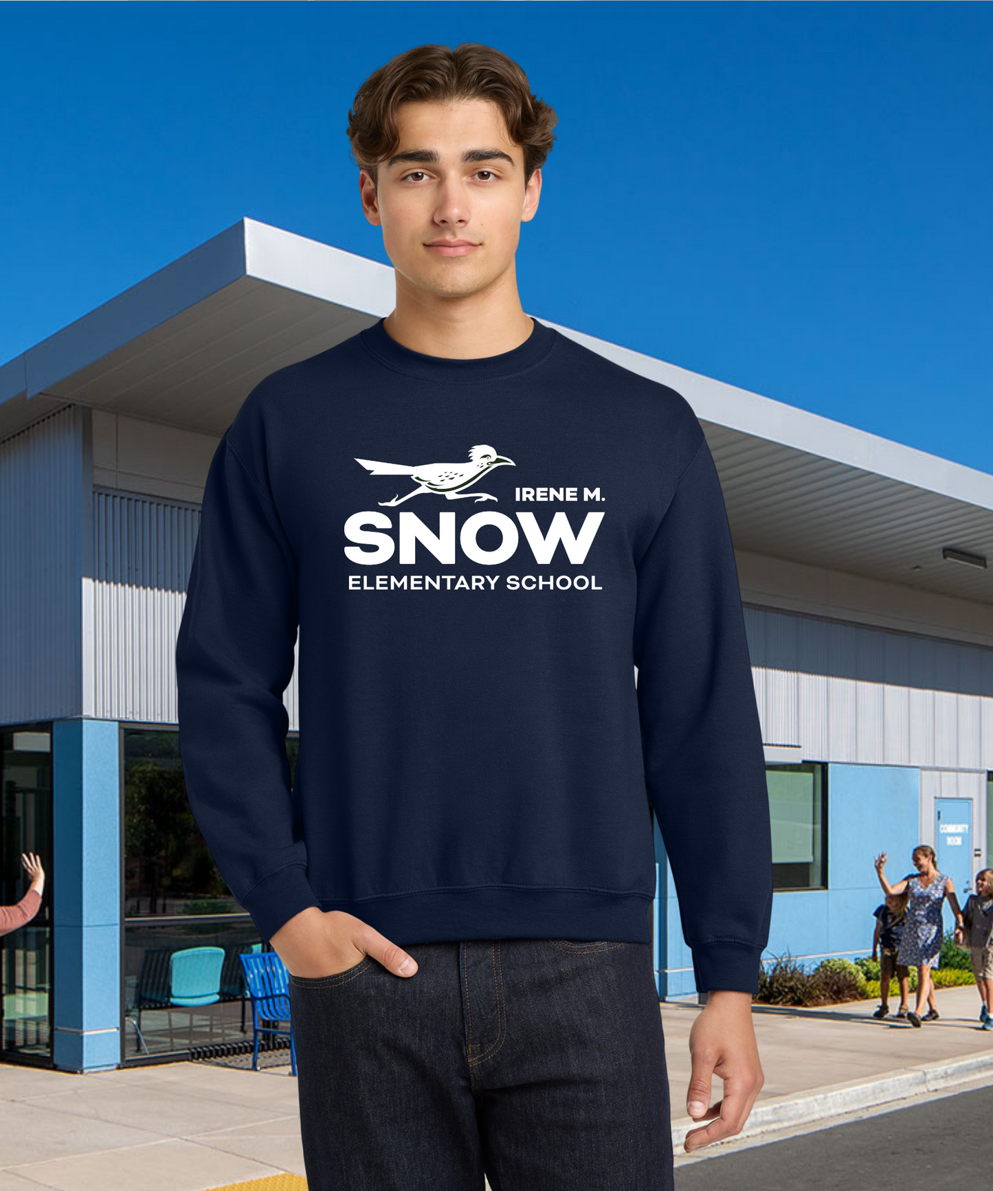 Snow Single Color Adult Crewneck Pullover