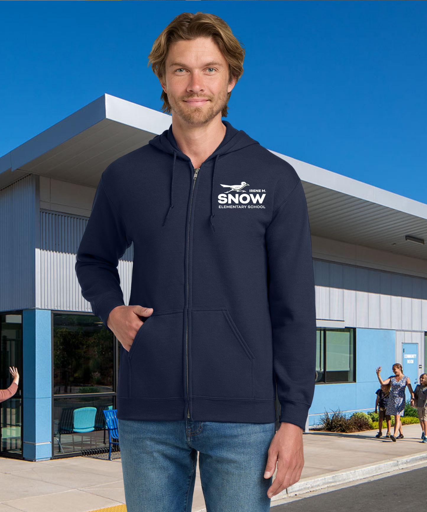 Snow Single Color Zip Up Hoodie