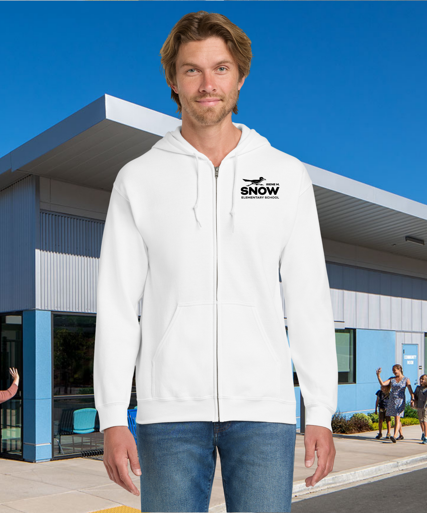 Snow Single Color Zip Up Hoodie