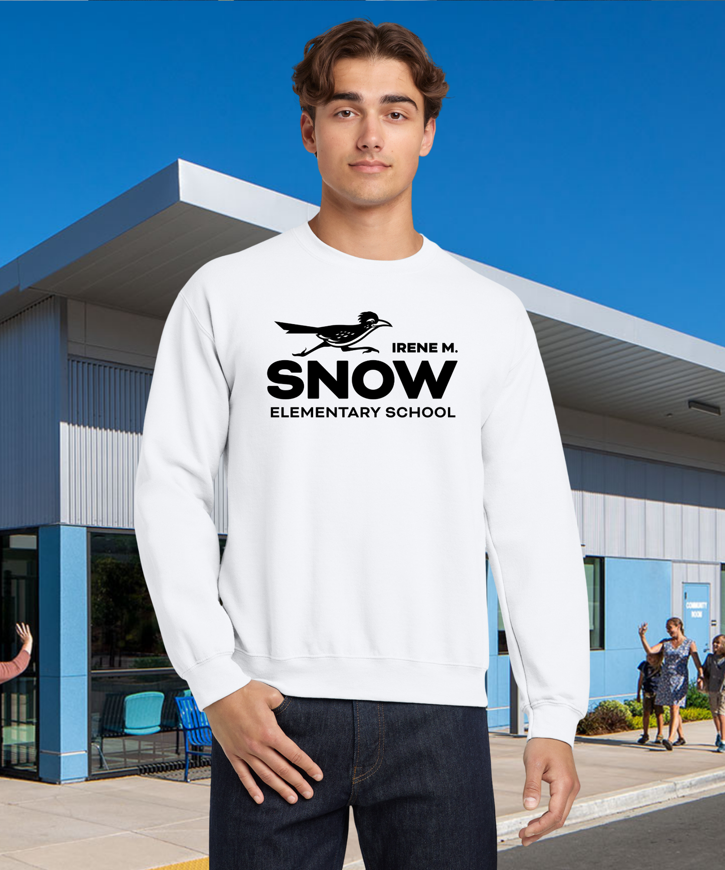 Snow Single Color Adult Crewneck Pullover