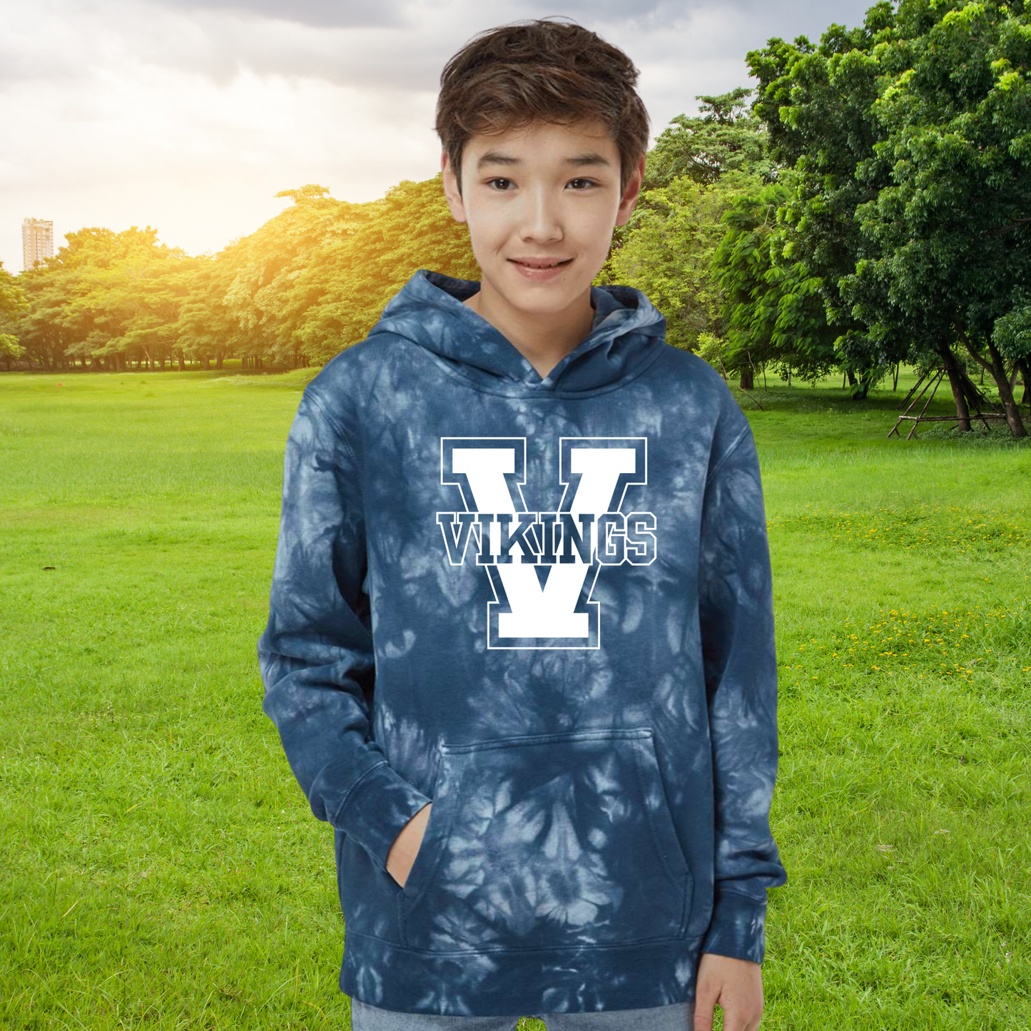 Vikings Tie Dye Youth Hoodie
