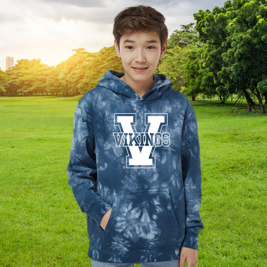 Vikings Tie Dye Youth Hoodie