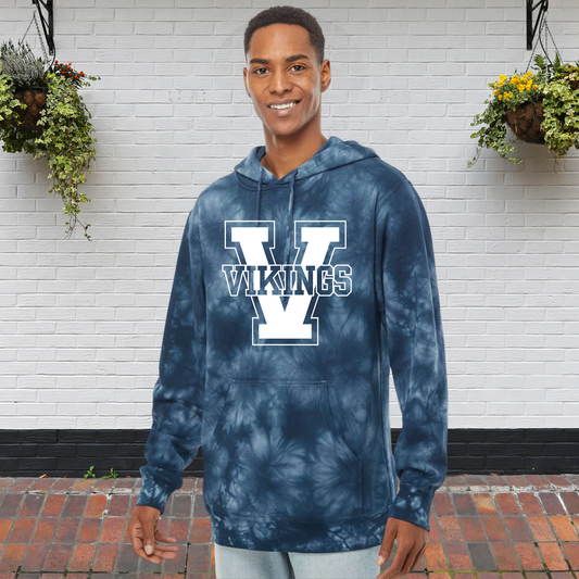 Vikings Tie Dye Adult Hoodie