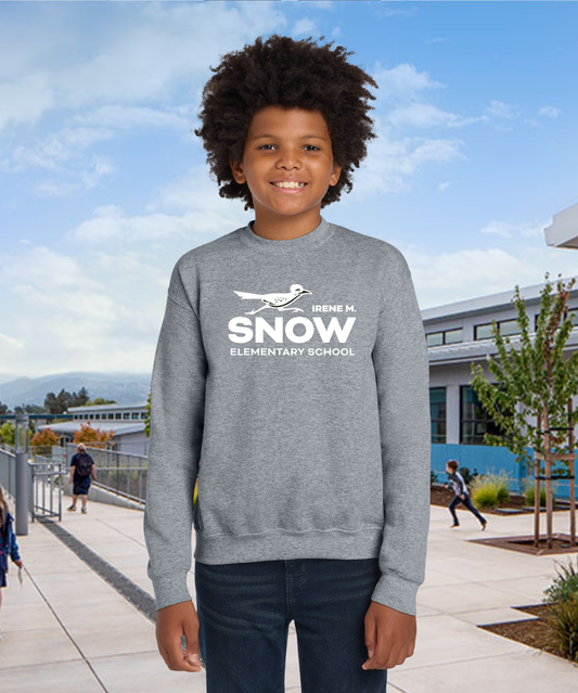 Snow Single Color Youth Crewneck Pullover