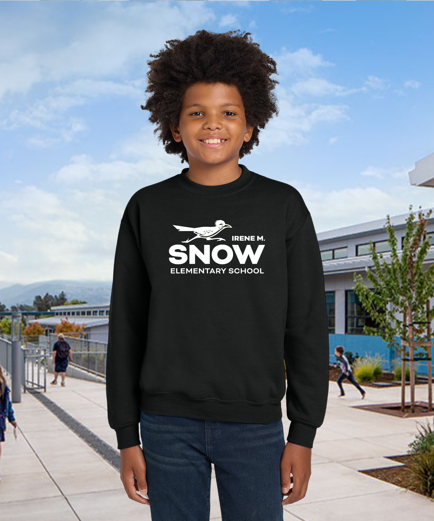Snow Single Color Youth Crewneck Pullover
