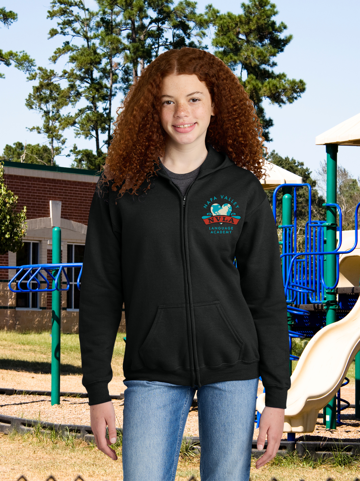 NVLA "El Delfin" Youth Zip Up Hoodie (Front Only)
