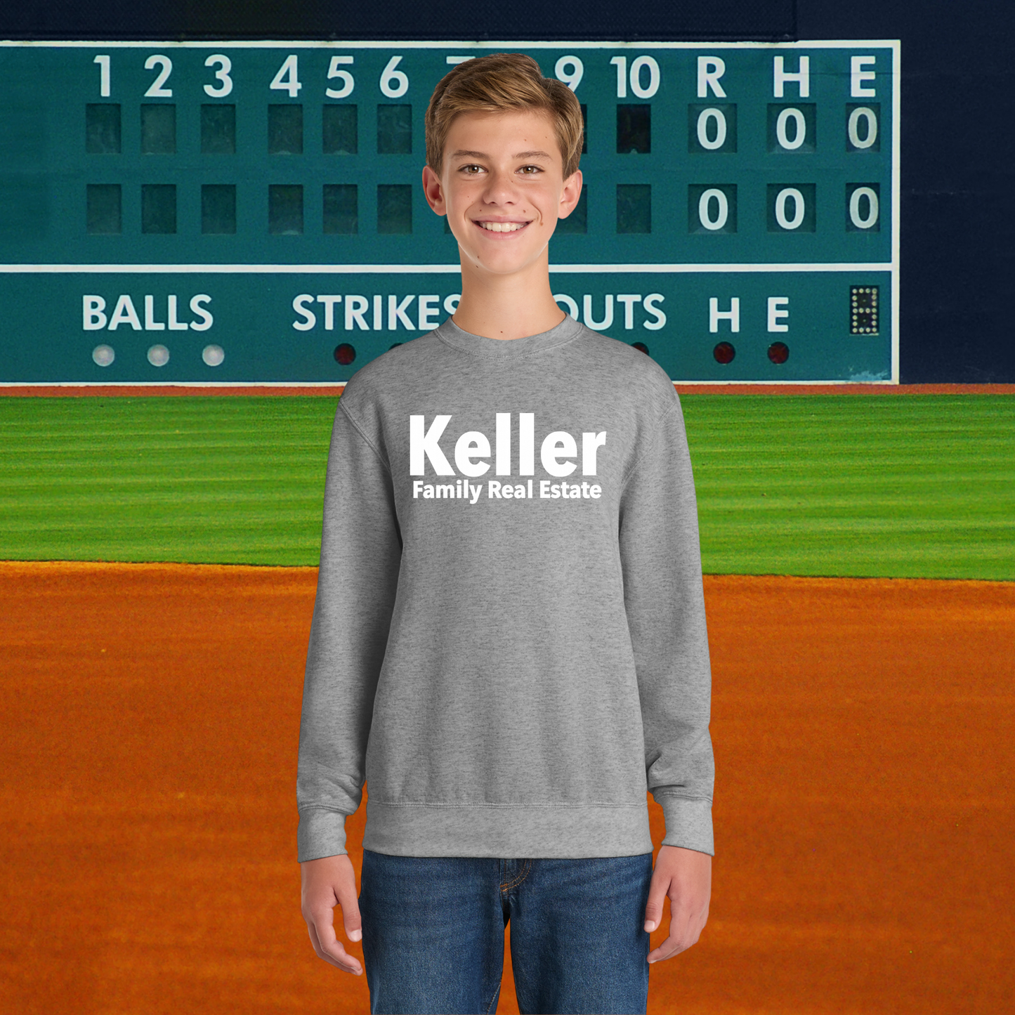 Team Keller Youth Crewneck Pullover
