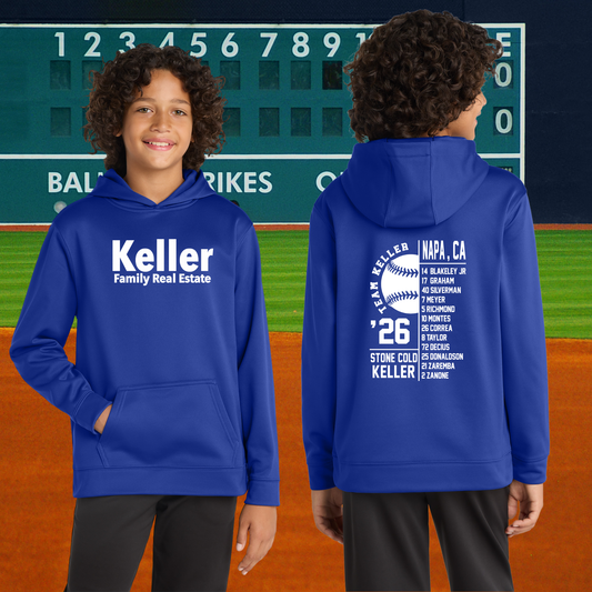 Team Keller Roster Youth Hoodie (With Roster)