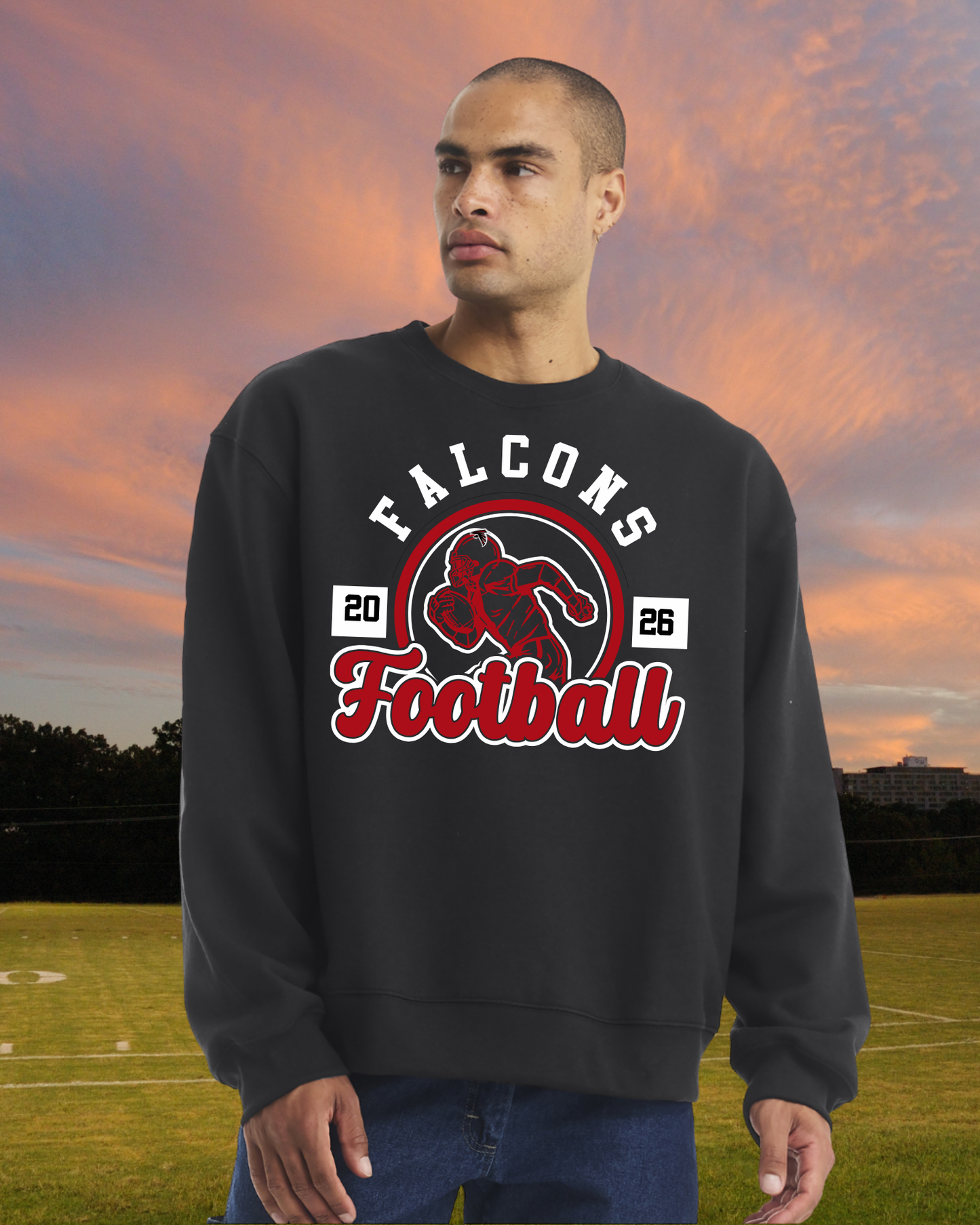 Fairfield Falcons Football Crewneck Pullover