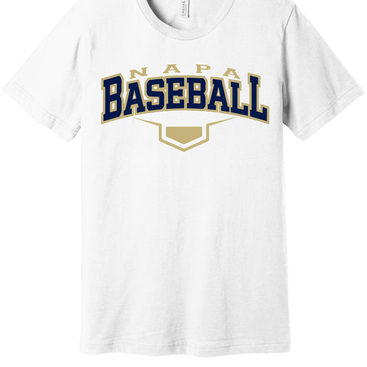 Unisex White Napa Baseball Tee